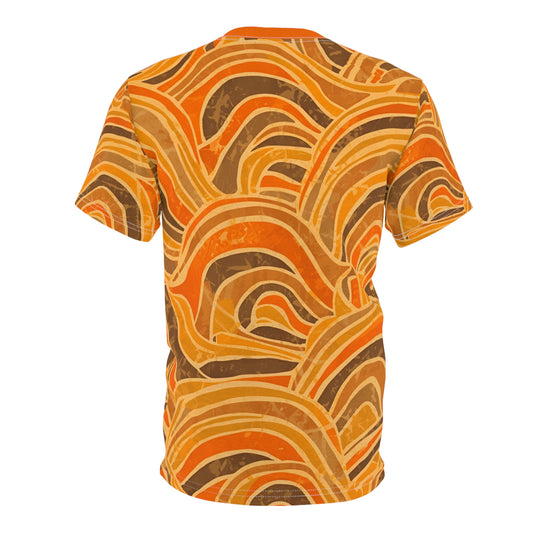Retro Terrain T-Shirt – Warm Earth-Tone Pattern