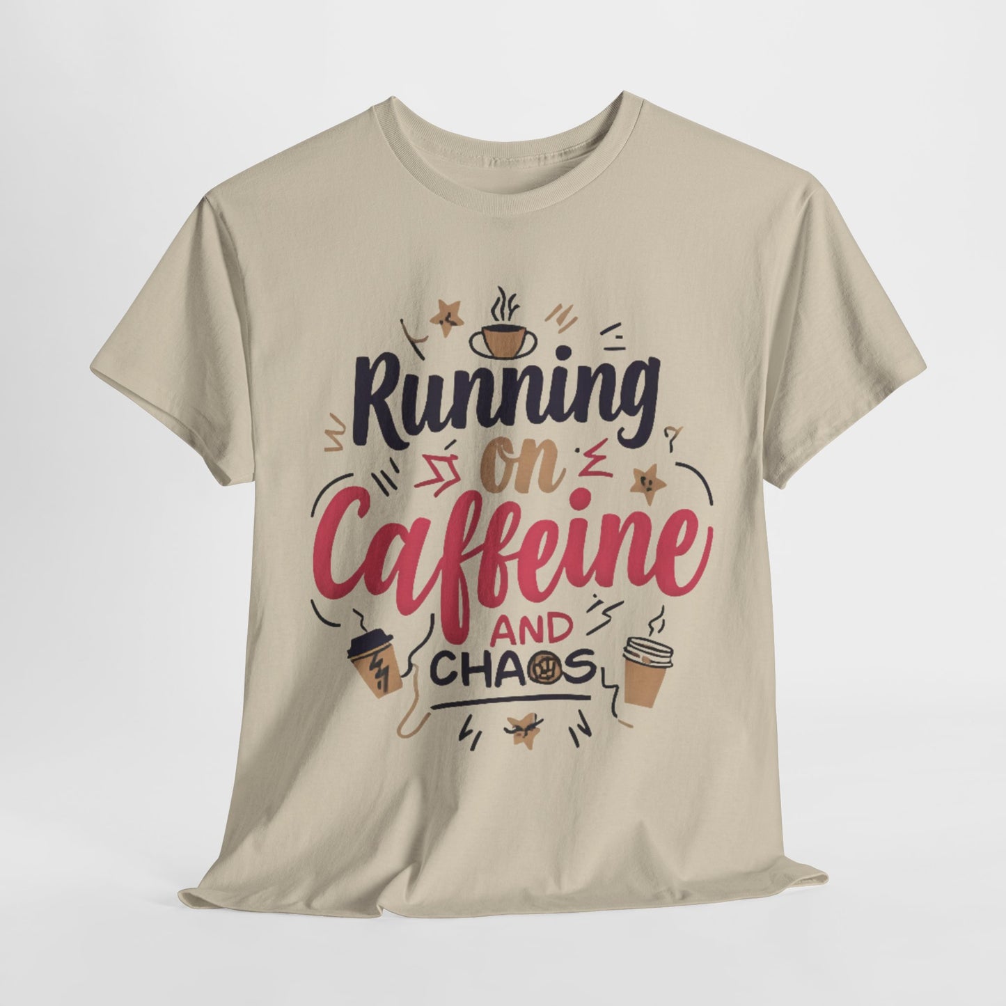 Caffeine & Chaos Tee, Coffee Lover Gift, Unisex Cotton T-Shirt, Funny Quote Shirt, Casual Wear, Birthday Gift, Unique Design