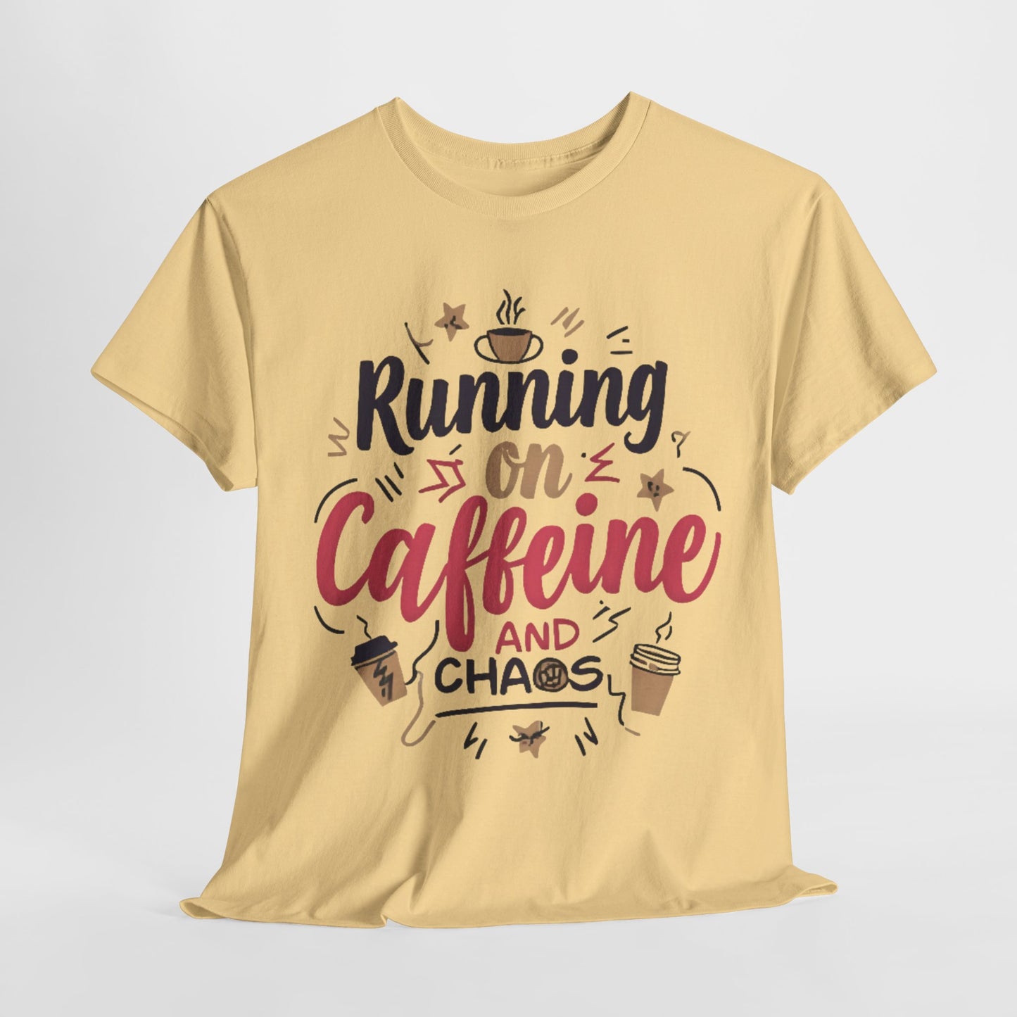 Caffeine & Chaos Tee, Coffee Lover Gift, Unisex Cotton T-Shirt, Funny Quote Shirt, Casual Wear, Birthday Gift, Unique Design