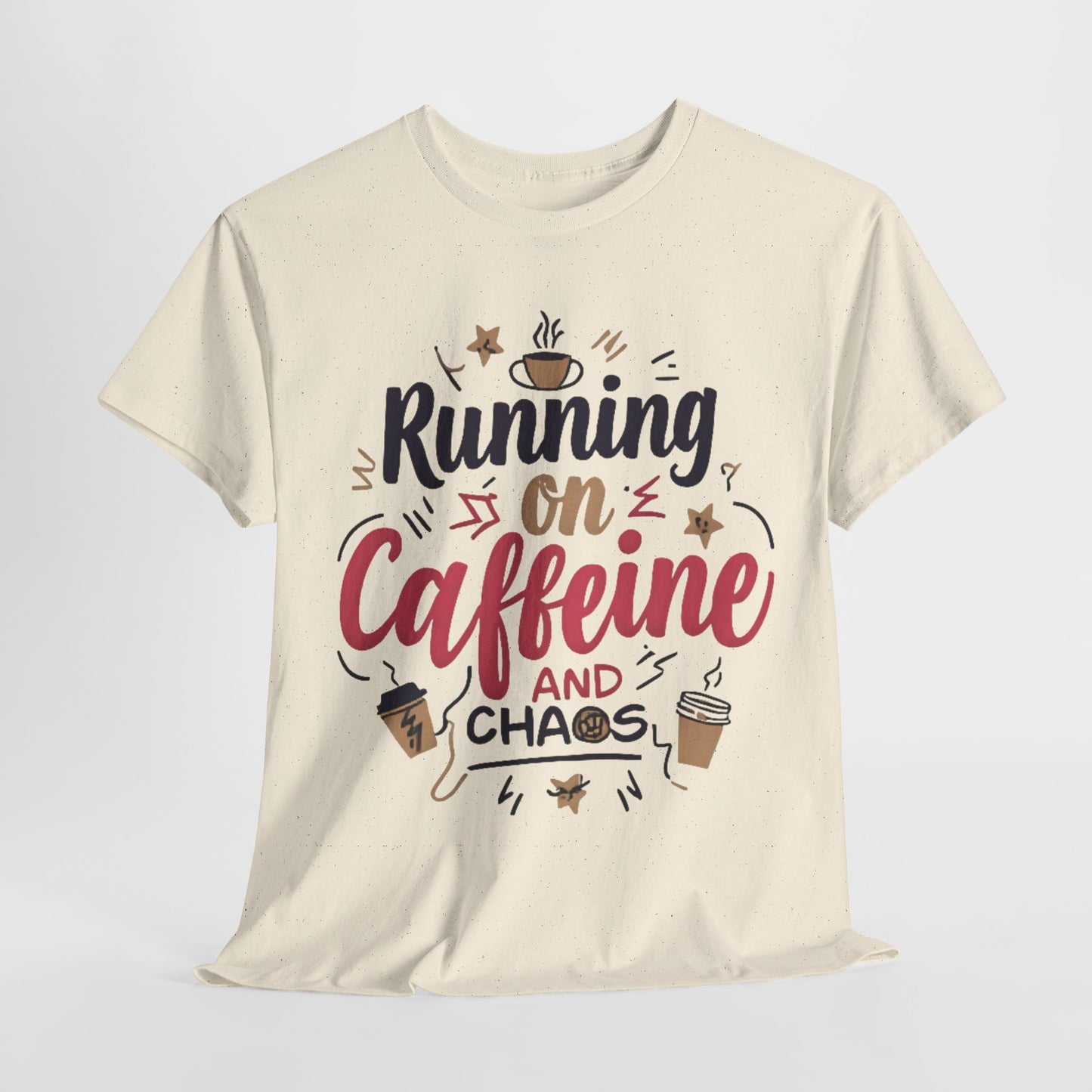 Caffeine & Chaos Tee, Coffee Lover Gift, Unisex Cotton T-Shirt, Funny Quote Shirt, Casual Wear, Birthday Gift, Unique Design