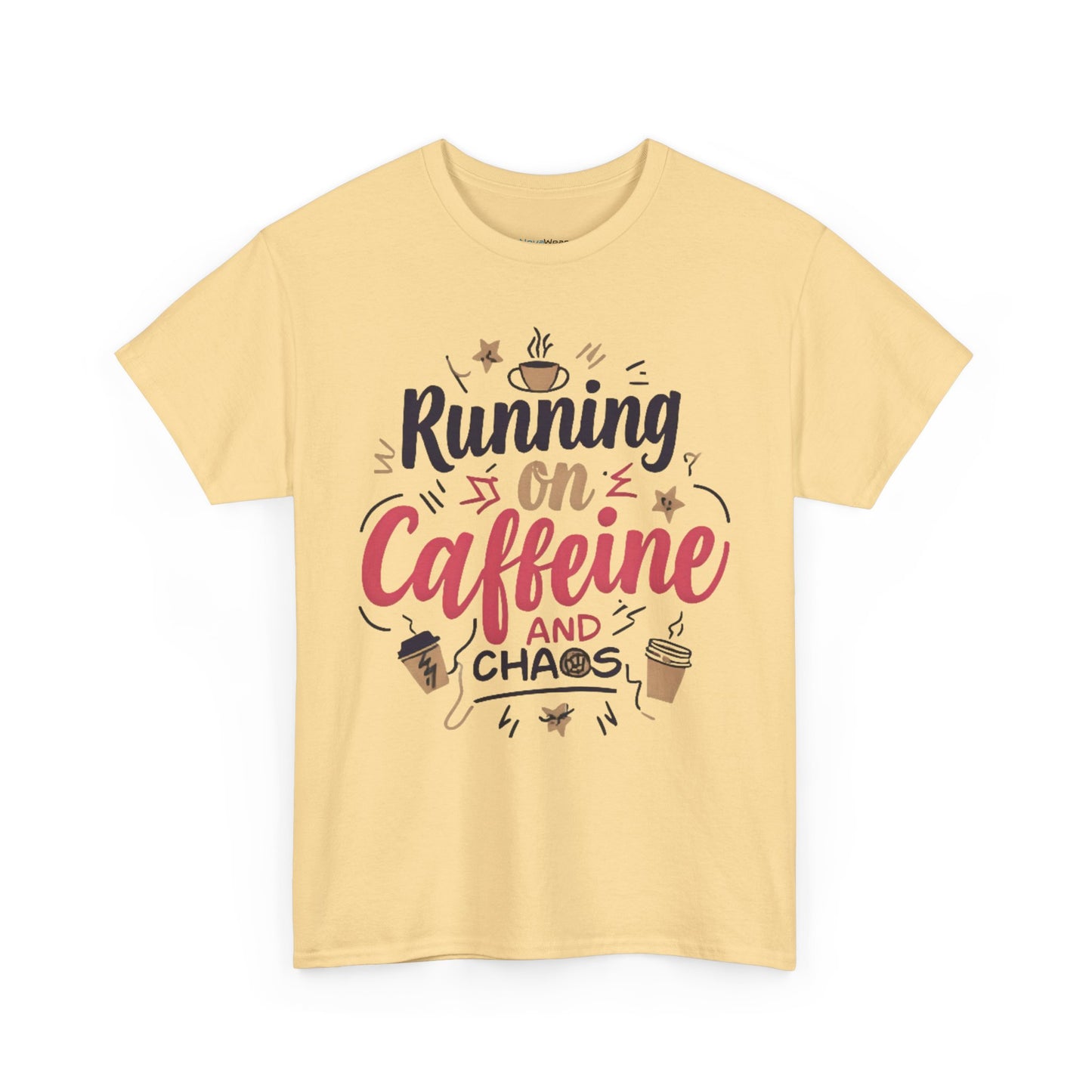 Caffeine & Chaos Tee, Coffee Lover Gift, Unisex Cotton T-Shirt, Funny Quote Shirt, Casual Wear, Birthday Gift, Unique Design
