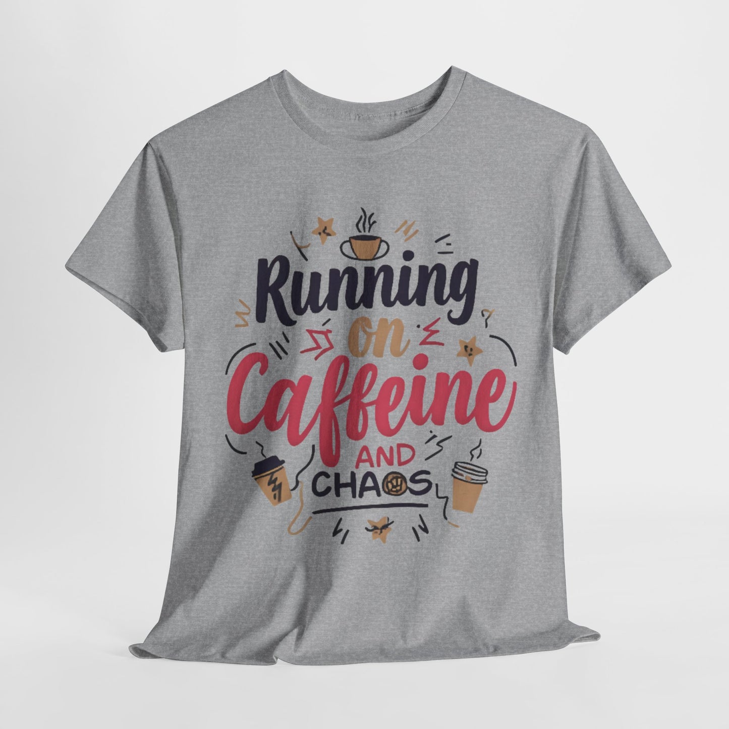 Caffeine & Chaos Tee, Coffee Lover Gift, Unisex Cotton T-Shirt, Funny Quote Shirt, Casual Wear, Birthday Gift, Unique Design