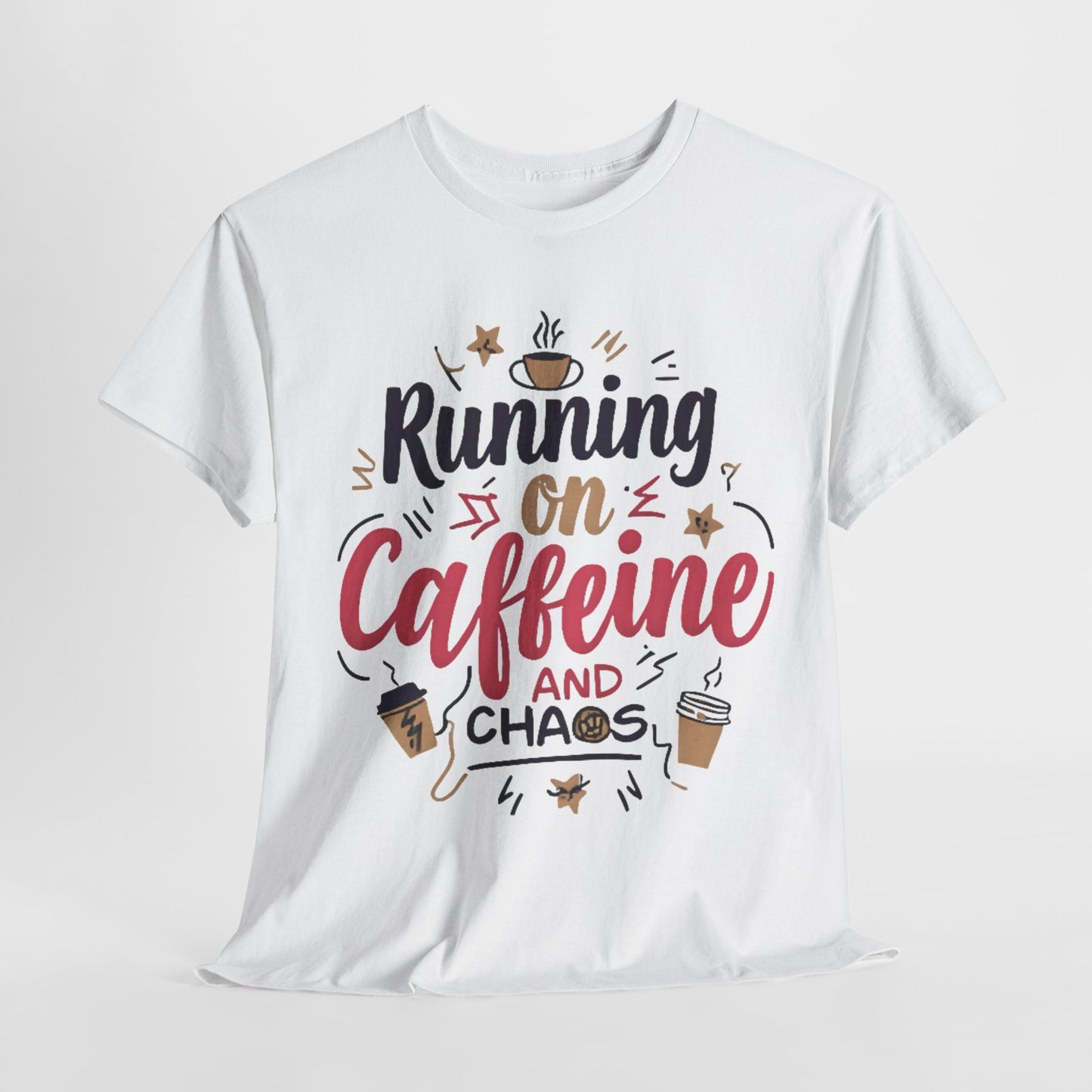 Caffeine & Chaos Tee, Coffee Lover Gift, Unisex Cotton T-Shirt, Funny Quote Shirt, Casual Wear, Birthday Gift, Unique Design