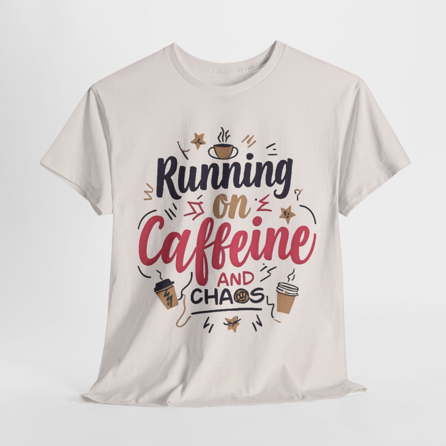 Caffeine & Chaos Tee, Coffee Lover Gift, Unisex Cotton T-Shirt, Funny Quote Shirt, Casual Wear, Birthday Gift, Unique Design