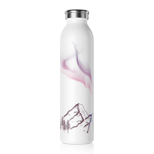 Mountain Aura Slim Water Bottle, Eco-Friendly Insulated Bottle, Adventure Water Bottle, Gift for Hikers, Travel Mug