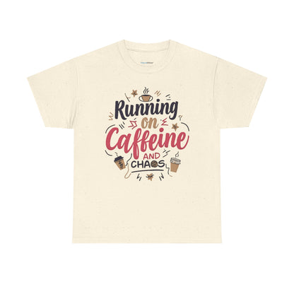 Caffeine & Chaos Tee, Coffee Lover Gift, Unisex Cotton T-Shirt, Funny Quote Shirt, Casual Wear, Birthday Gift, Unique Design