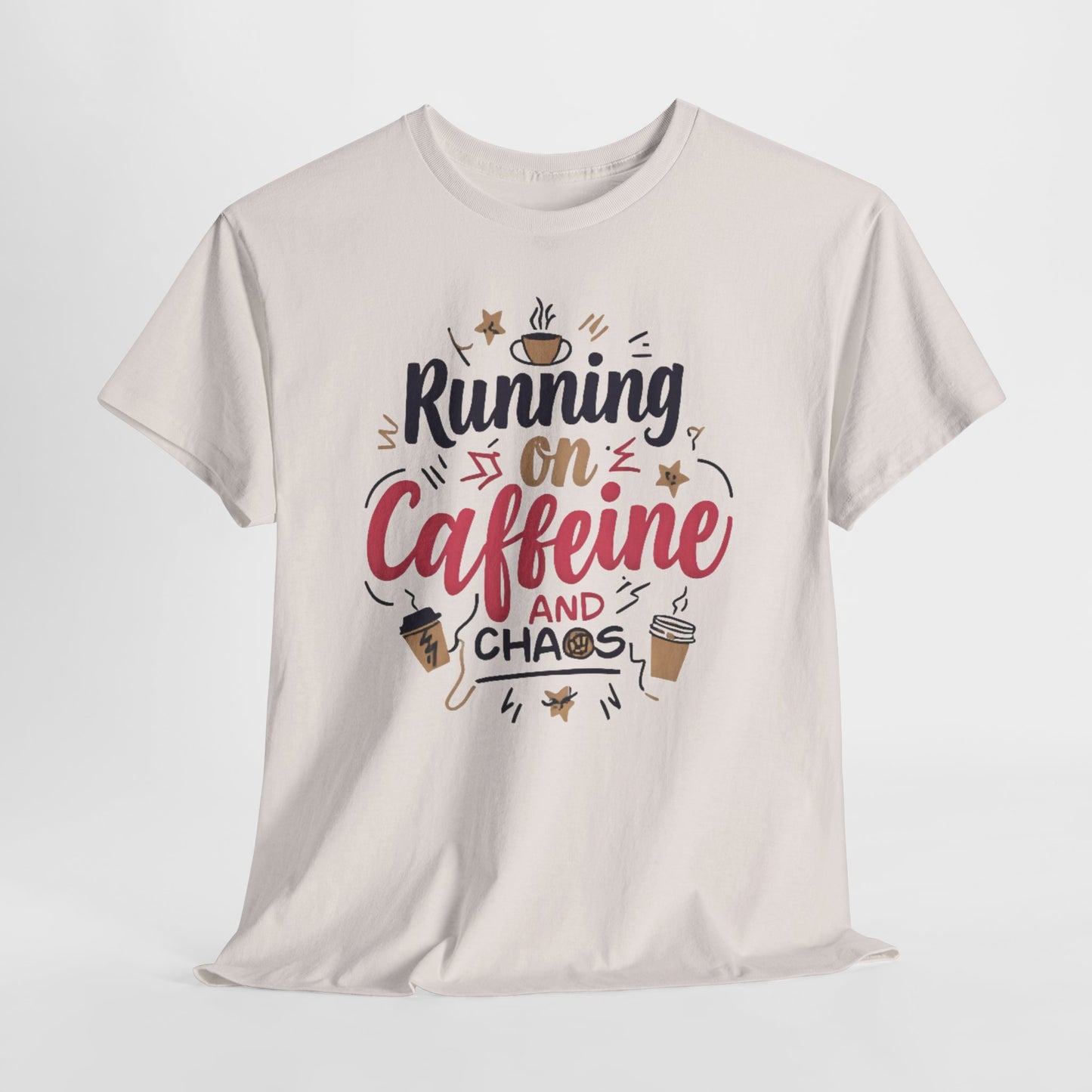 Caffeine & Chaos Tee, Coffee Lover Gift, Unisex Cotton T-Shirt, Funny Quote Shirt, Casual Wear, Birthday Gift, Unique Design