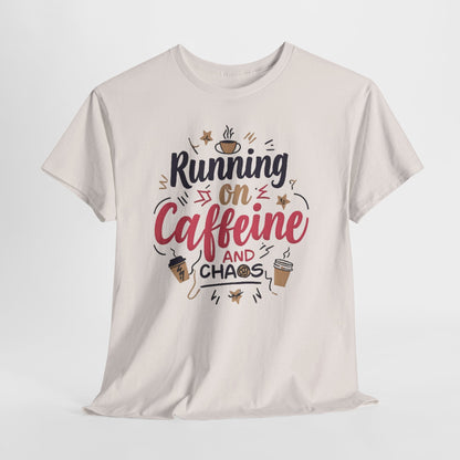 Caffeine & Chaos Tee, Coffee Lover Gift, Unisex Cotton T-Shirt, Funny Quote Shirt, Casual Wear, Birthday Gift, Unique Design