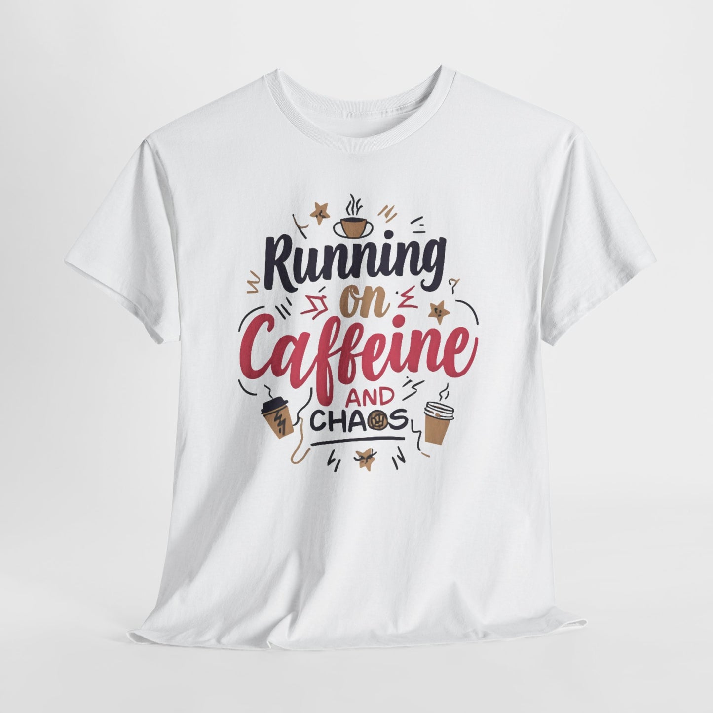Caffeine & Chaos Tee, Coffee Lover Gift, Unisex Cotton T-Shirt, Funny Quote Shirt, Casual Wear, Birthday Gift, Unique Design