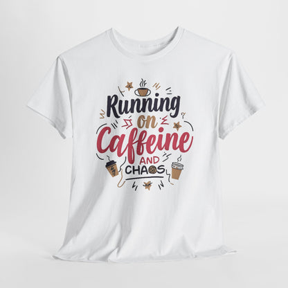 Caffeine & Chaos Tee, Coffee Lover Gift, Unisex Cotton T-Shirt, Funny Quote Shirt, Casual Wear, Birthday Gift, Unique Design