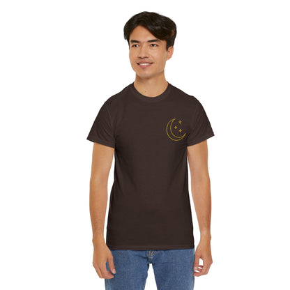 Crescent Dreams Embroidered T-Shirt – Minimal Lunar