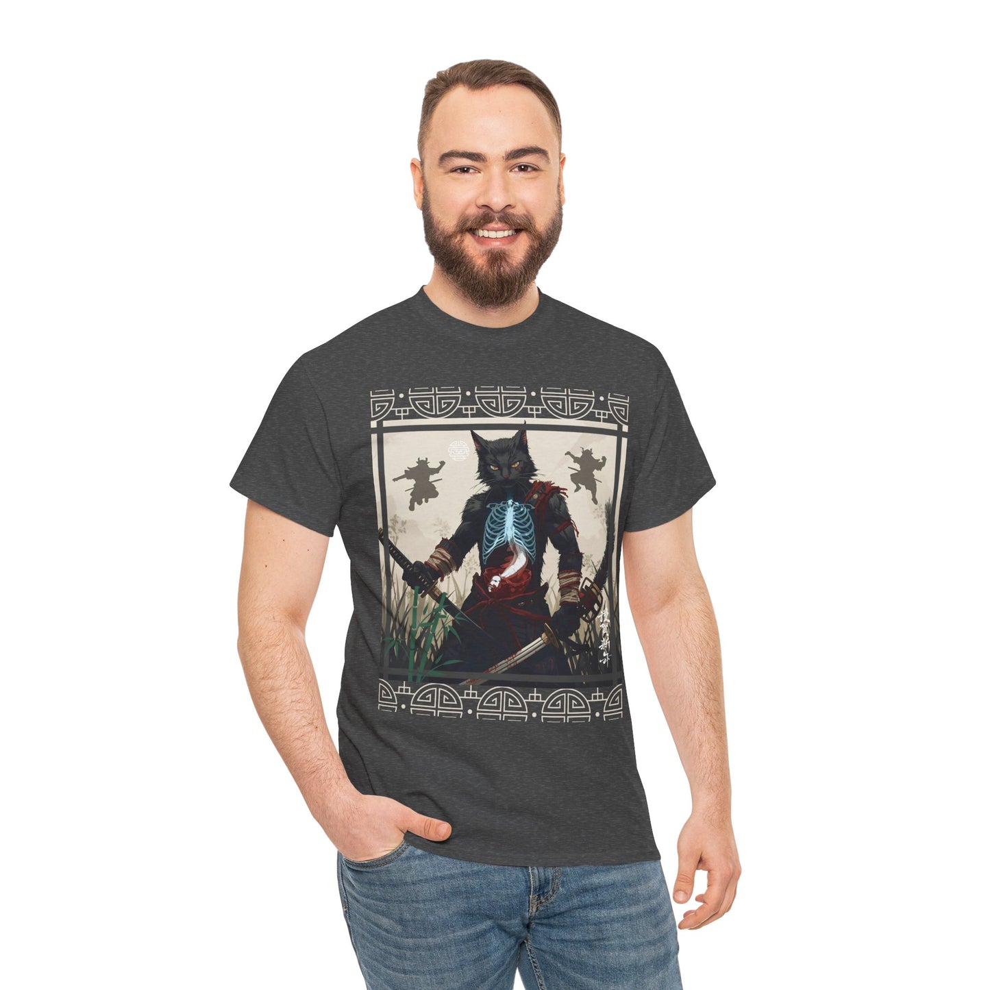Warrior Spirit T-Shirt – Feline Samurai Art