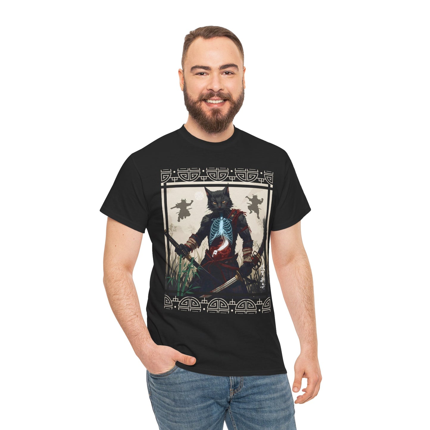 Warrior Spirit T-Shirt – Feline Samurai Art
