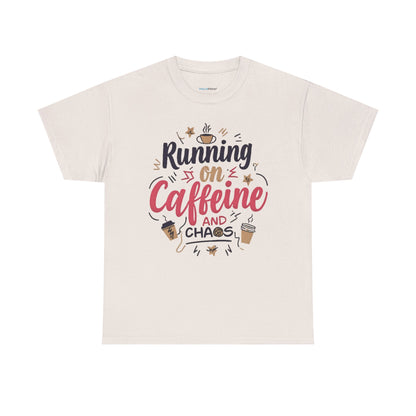 Caffeine & Chaos Tee, Coffee Lover Gift, Unisex Cotton T-Shirt, Funny Quote Shirt, Casual Wear, Birthday Gift, Unique Design