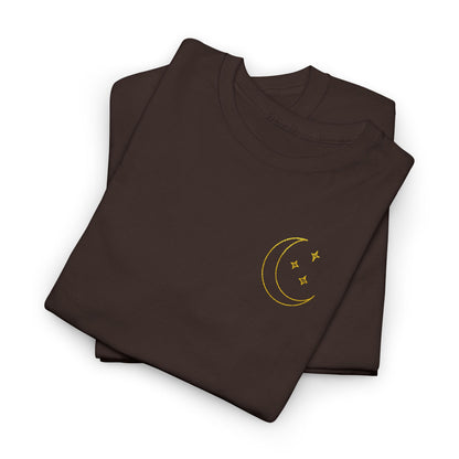 Crescent Dreams Embroidered T-Shirt – Minimal Lunar