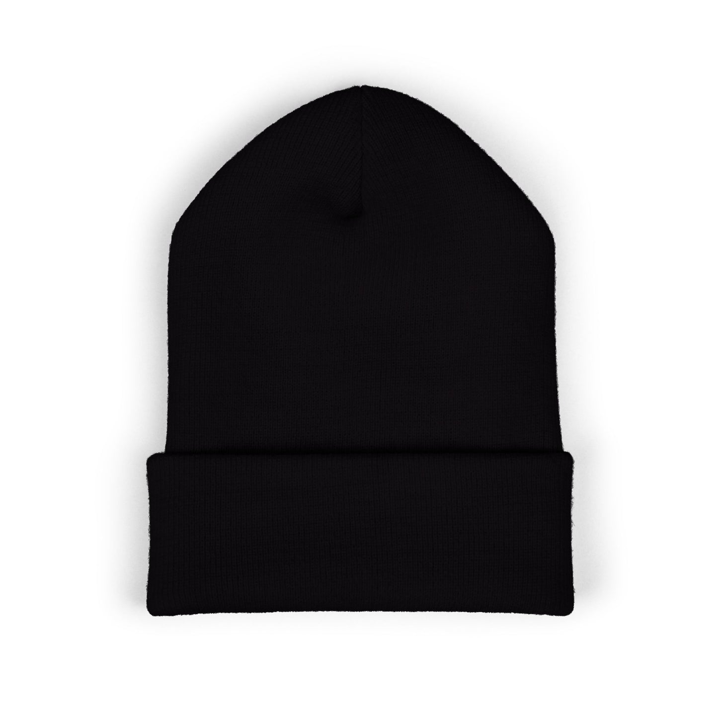 Golden Crescent Beanie – Embroidered Minimal