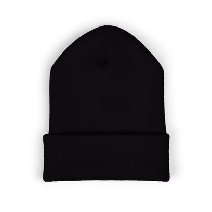 Golden Crescent Beanie – Embroidered Minimal