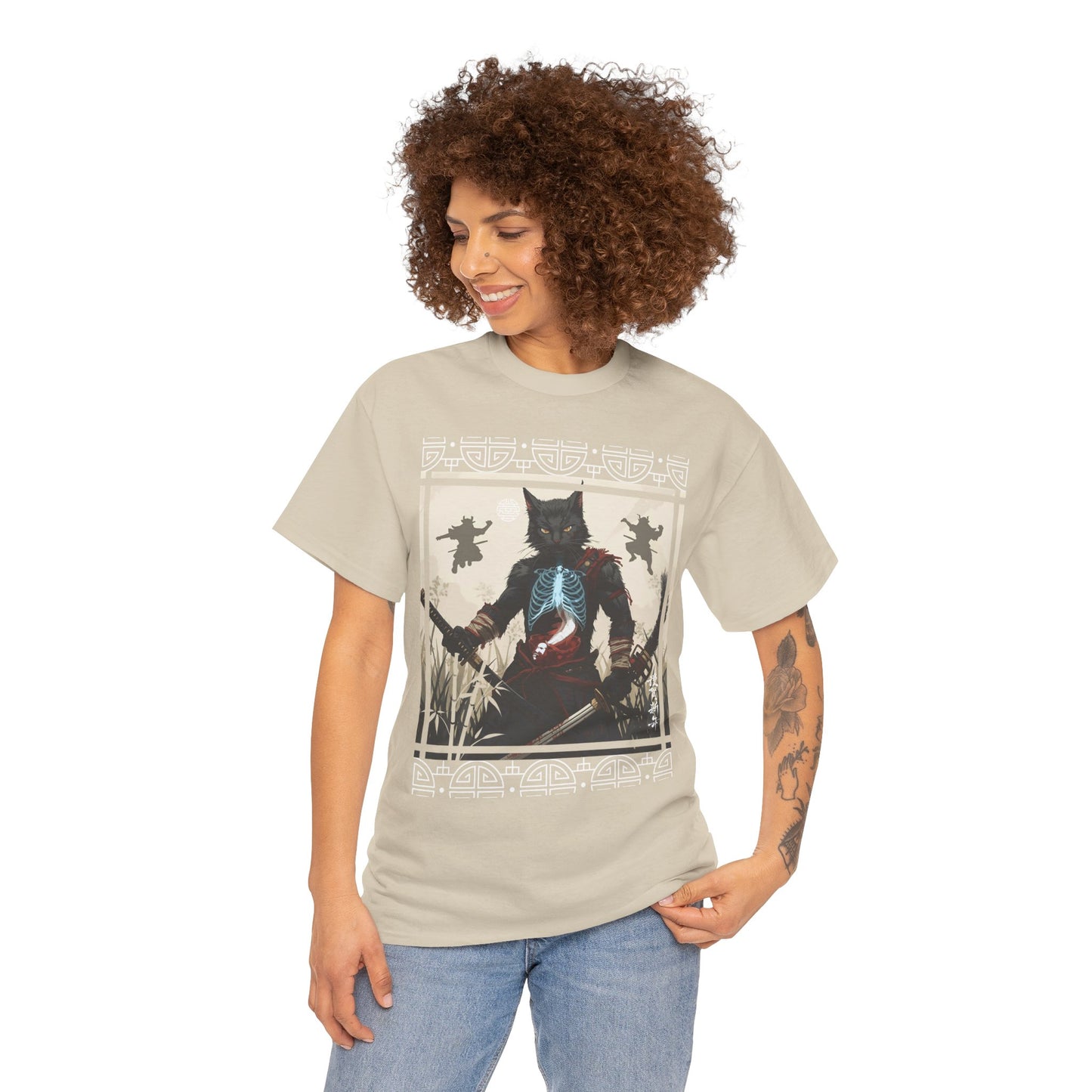 Warrior Spirit T-Shirt – Feline Samurai Art