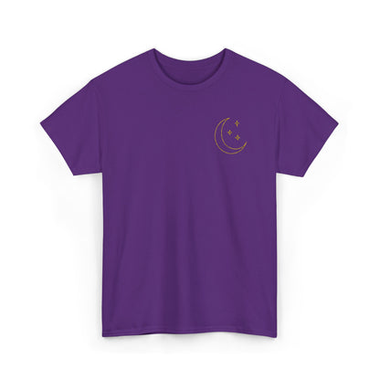 Crescent Dreams Embroidered T-Shirt – Minimal Lunar