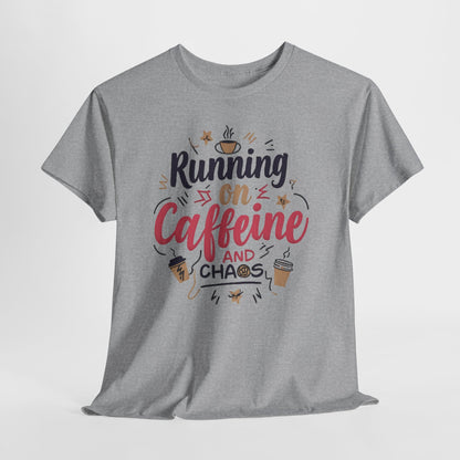 Caffeine & Chaos Tee, Coffee Lover Gift, Unisex Cotton T-Shirt, Funny Quote Shirt, Casual Wear, Birthday Gift, Unique Design