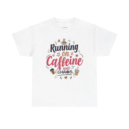 Caffeine & Chaos Tee, Coffee Lover Gift, Unisex Cotton T-Shirt, Funny Quote Shirt, Casual Wear, Birthday Gift, Unique Design