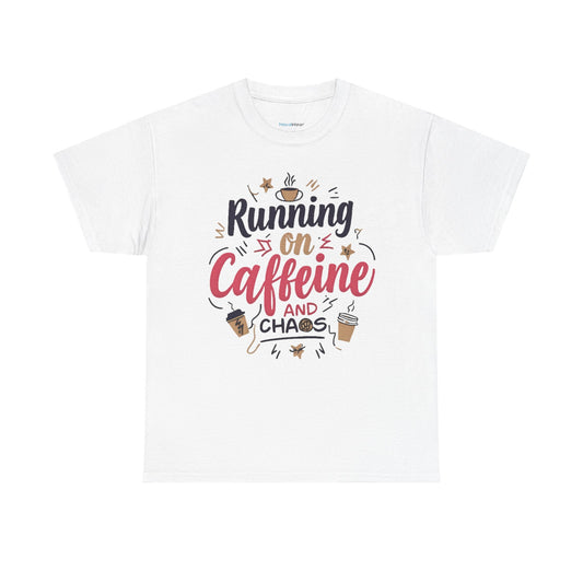 Caffeine & Chaos Tee, Coffee Lover Gift, Unisex Cotton T-Shirt, Funny Quote Shirt, Casual Wear, Birthday Gift, Unique Design