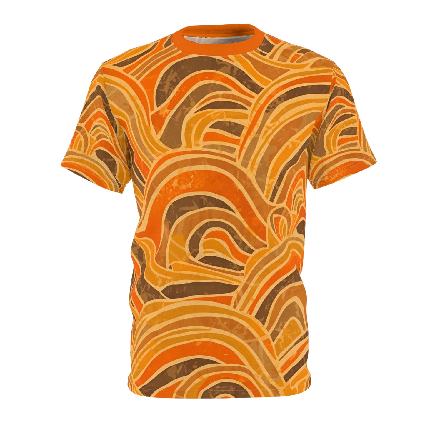 Retro Terrain T-Shirt – Warm Earth-Tone Pattern