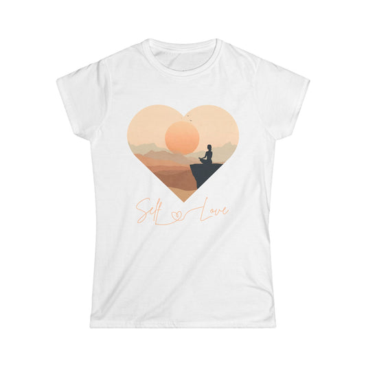 Self Love Women's Tee – Minimal Sunset Meditation