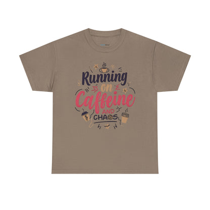 Caffeine & Chaos Tee, Coffee Lover Gift, Unisex Cotton T-Shirt, Funny Quote Shirt, Casual Wear, Birthday Gift, Unique Design