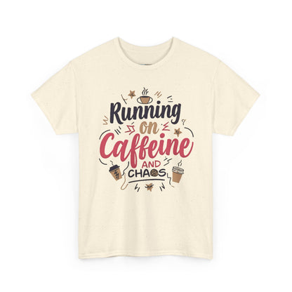 Caffeine & Chaos Tee, Coffee Lover Gift, Unisex Cotton T-Shirt, Funny Quote Shirt, Casual Wear, Birthday Gift, Unique Design