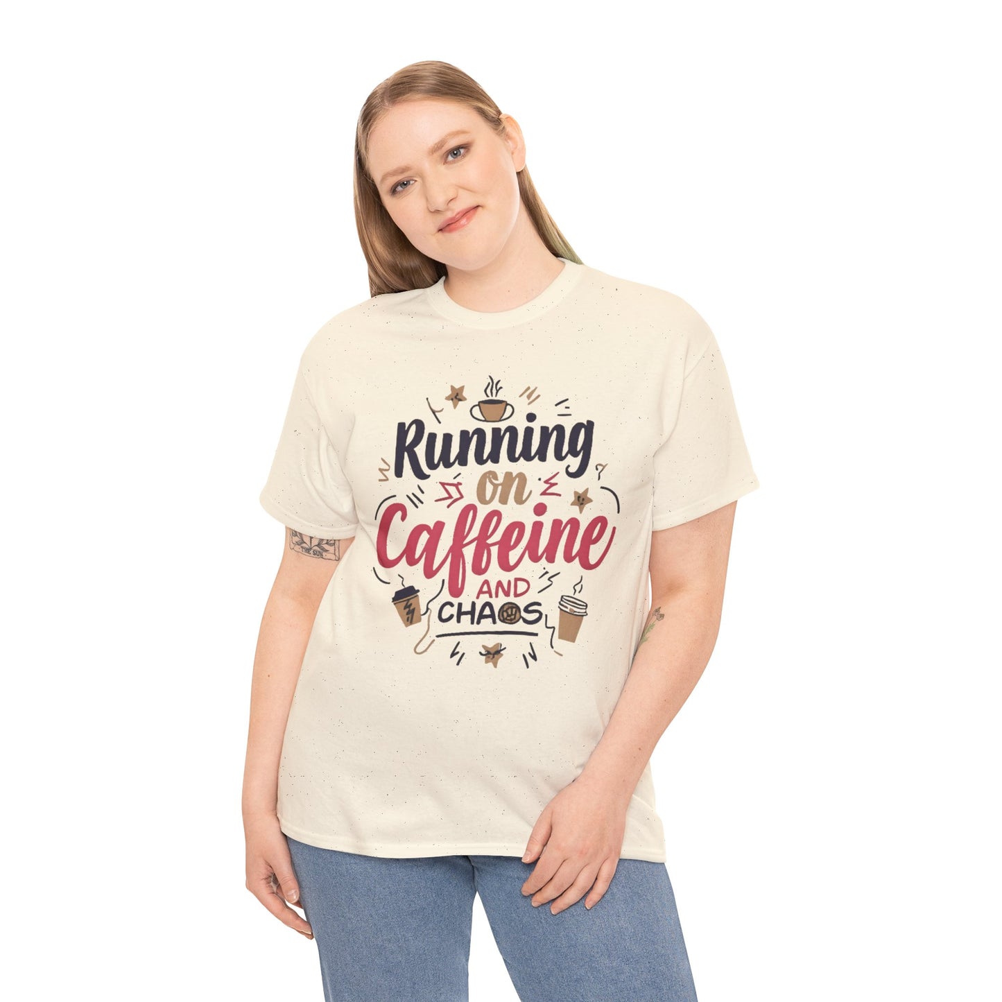 Caffeine & Chaos Tee, Coffee Lover Gift, Unisex Cotton T-Shirt, Funny Quote Shirt, Casual Wear, Birthday Gift, Unique Design