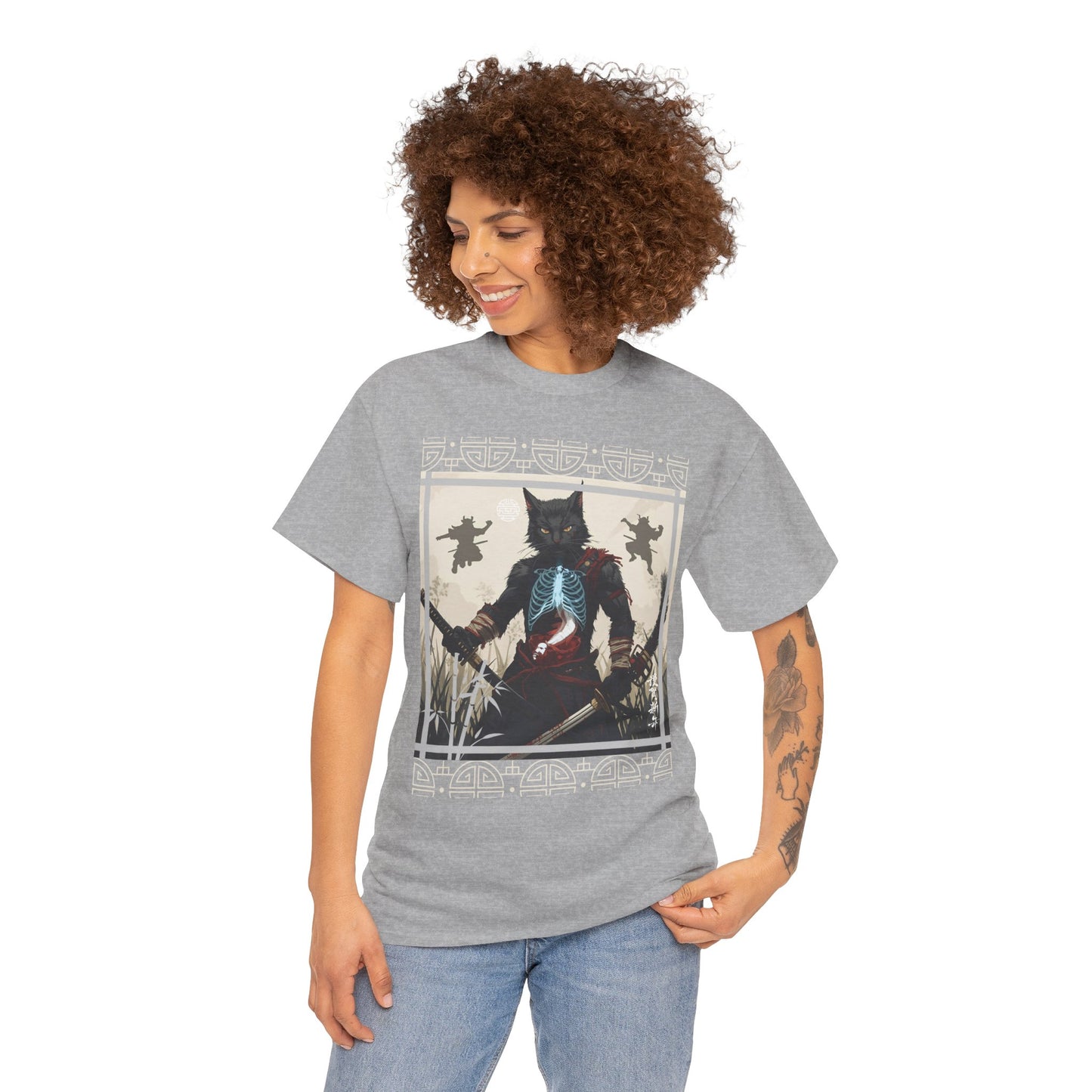 Warrior Spirit T-Shirt – Feline Samurai Art
