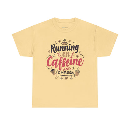 Caffeine & Chaos Tee, Coffee Lover Gift, Unisex Cotton T-Shirt, Funny Quote Shirt, Casual Wear, Birthday Gift, Unique Design
