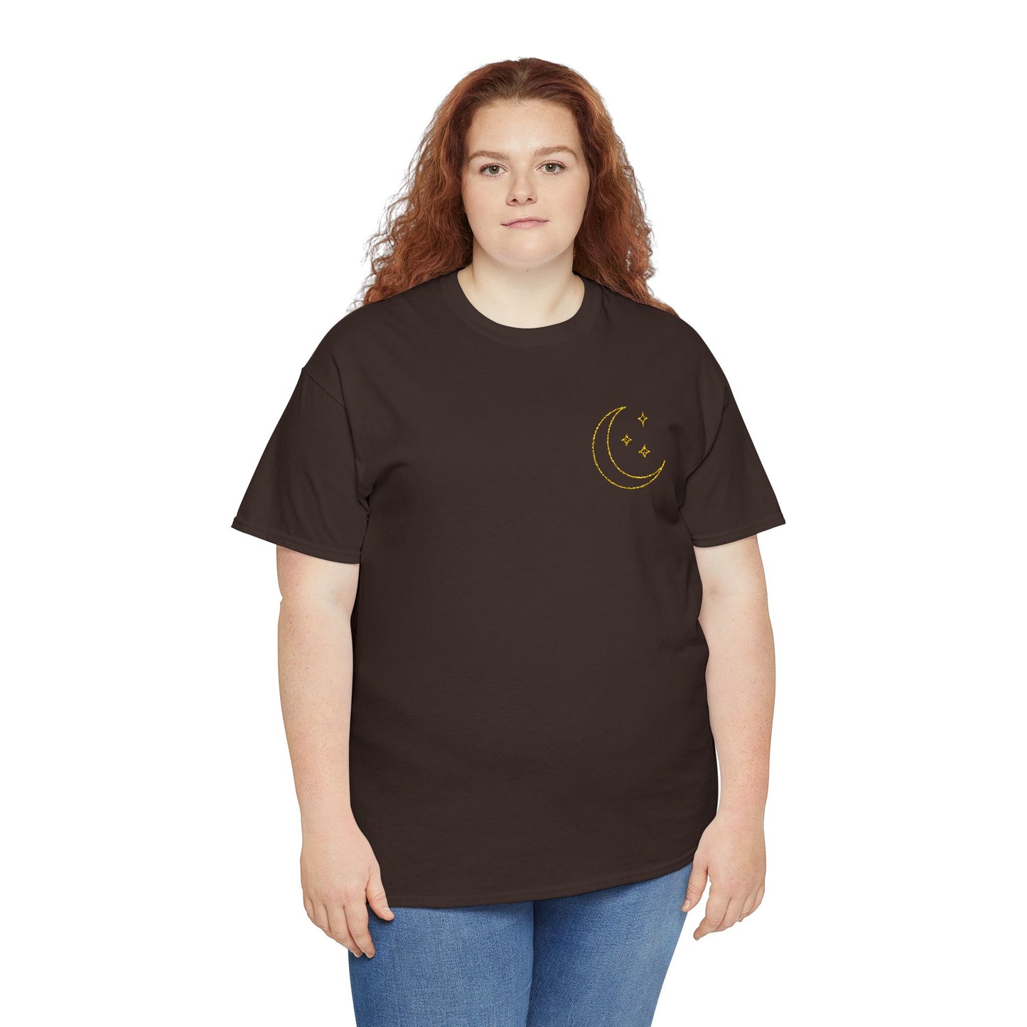 Crescent Dreams Embroidered T-Shirt – Minimal Lunar