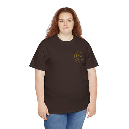 Crescent Dreams Embroidered T-Shirt – Minimal Lunar