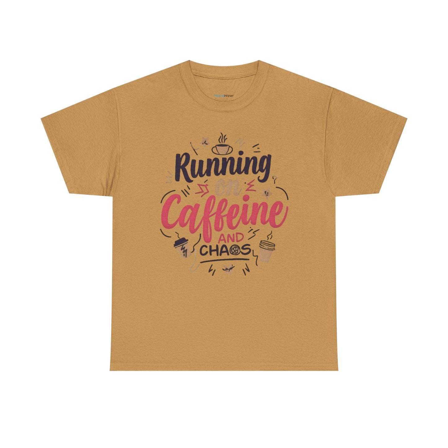 Caffeine & Chaos Tee, Coffee Lover Gift, Unisex Cotton T-Shirt, Funny Quote Shirt, Casual Wear, Birthday Gift, Unique Design