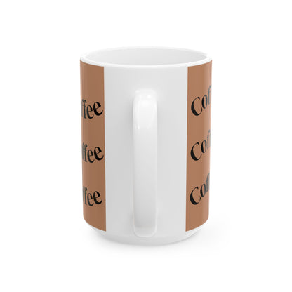 Coffee Lover Ceramic Mug - Just Coffee Design, Perfect Gift for Coffee Enthusiasts, Home Office, Birthday, Coffee Break