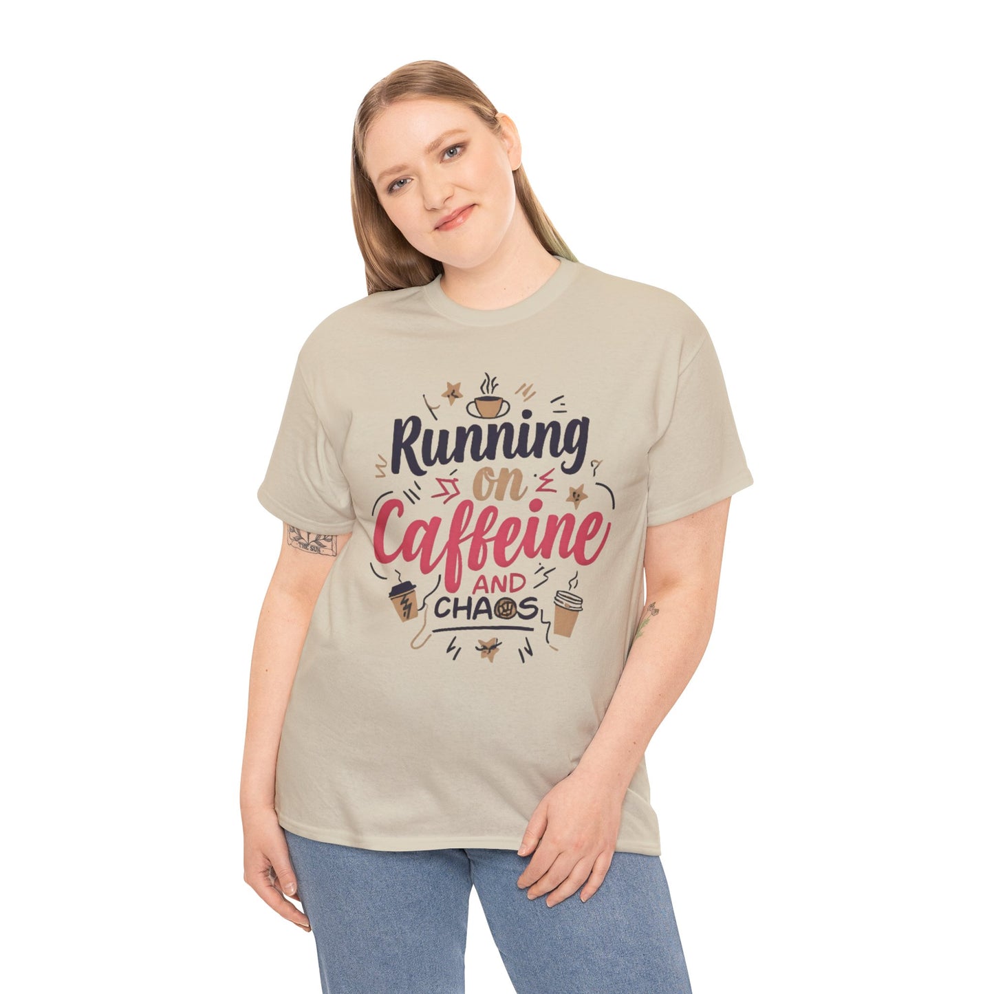 Caffeine & Chaos Tee, Coffee Lover Gift, Unisex Cotton T-Shirt, Funny Quote Shirt, Casual Wear, Birthday Gift, Unique Design