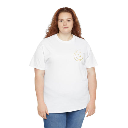 Crescent Dreams Embroidered T-Shirt – Minimal Lunar