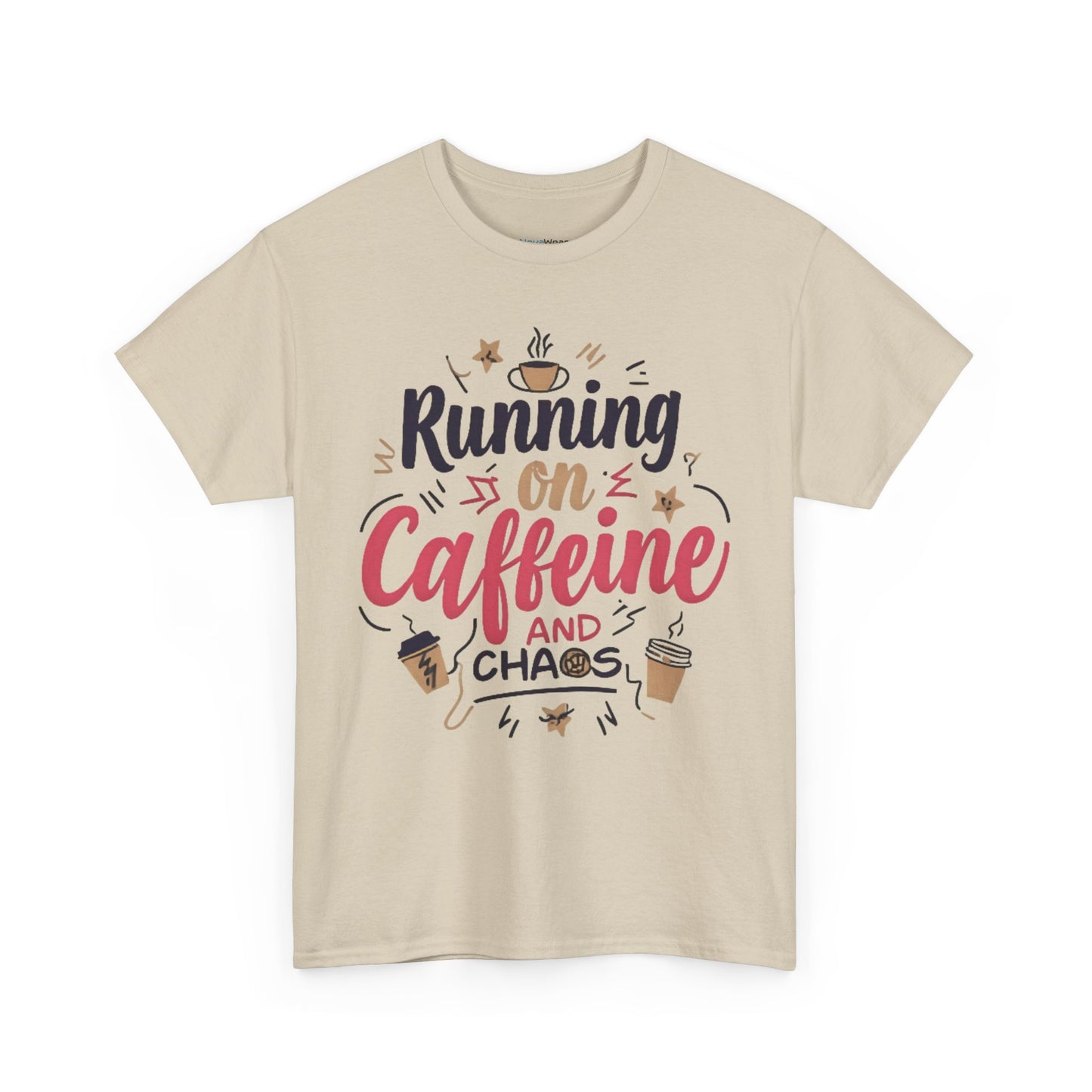 Caffeine & Chaos Tee, Coffee Lover Gift, Unisex Cotton T-Shirt, Funny Quote Shirt, Casual Wear, Birthday Gift, Unique Design