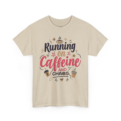 Caffeine & Chaos Tee, Coffee Lover Gift, Unisex Cotton T-Shirt, Funny Quote Shirt, Casual Wear, Birthday Gift, Unique Design