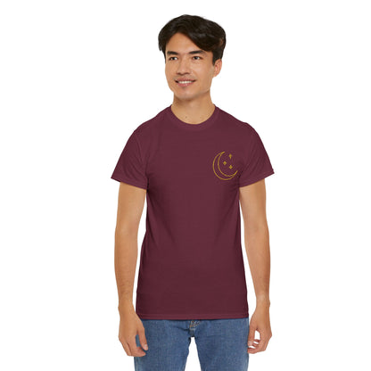 Crescent Dreams Embroidered T-Shirt – Minimal Lunar