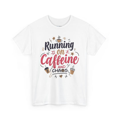 Caffeine & Chaos Tee, Coffee Lover Gift, Unisex Cotton T-Shirt, Funny Quote Shirt, Casual Wear, Birthday Gift, Unique Design