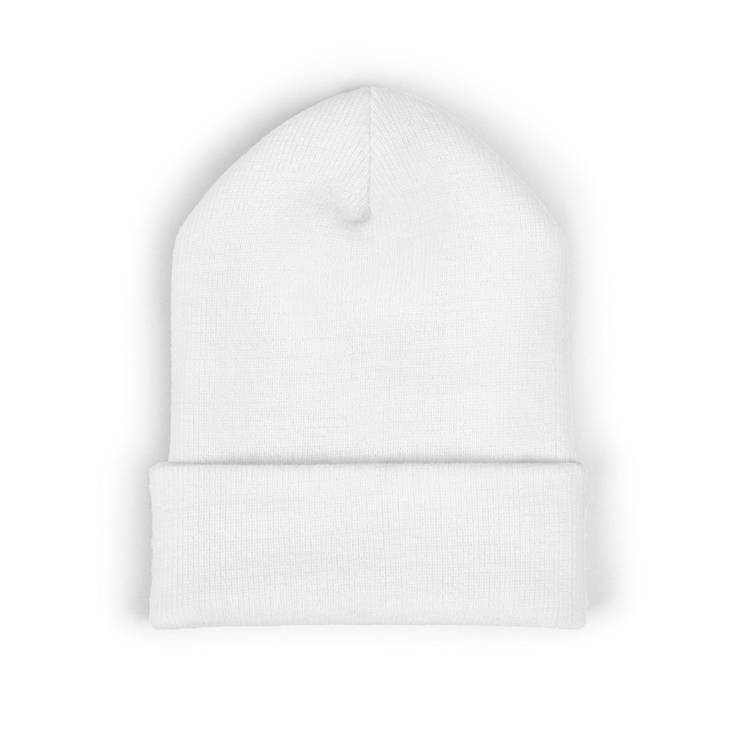 Golden Crescent Beanie – Embroidered Minimal