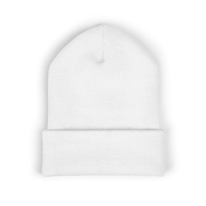 Golden Crescent Beanie – Embroidered Minimal