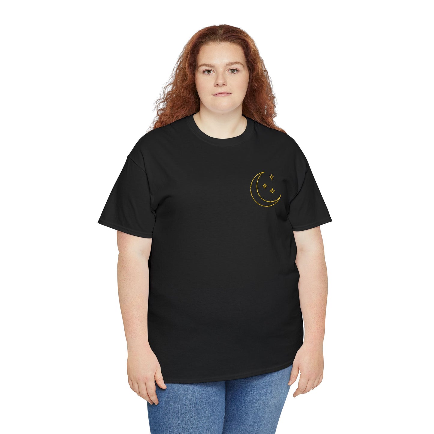 Crescent Dreams Embroidered T-Shirt – Minimal Lunar