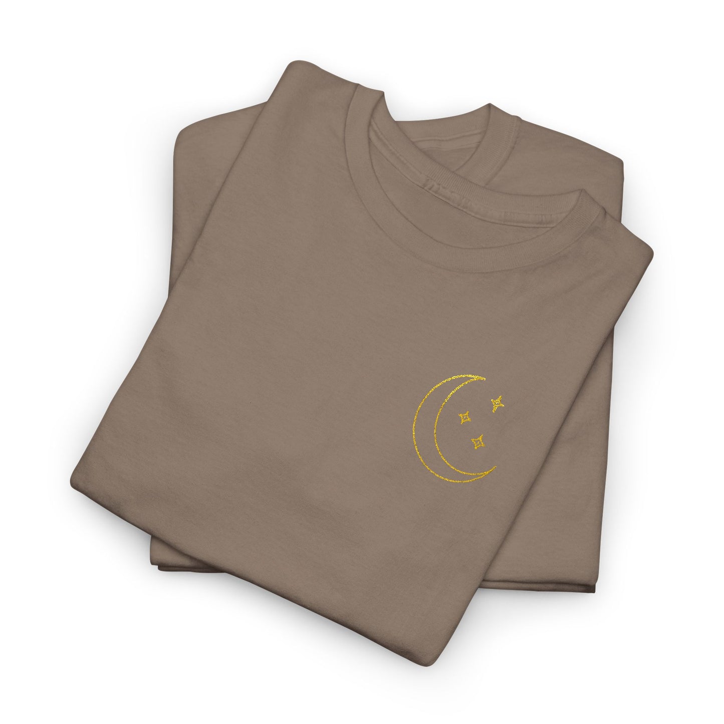 Crescent Dreams Embroidered T-Shirt – Minimal Lunar