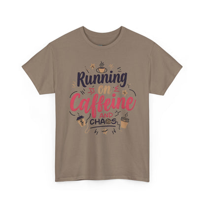 Caffeine & Chaos Tee, Coffee Lover Gift, Unisex Cotton T-Shirt, Funny Quote Shirt, Casual Wear, Birthday Gift, Unique Design