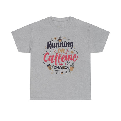 Caffeine & Chaos Tee, Coffee Lover Gift, Unisex Cotton T-Shirt, Funny Quote Shirt, Casual Wear, Birthday Gift, Unique Design