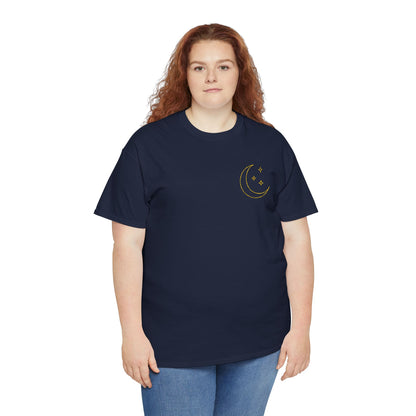 Crescent Dreams Embroidered T-Shirt – Minimal Lunar